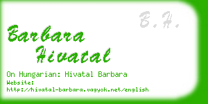 barbara hivatal business card